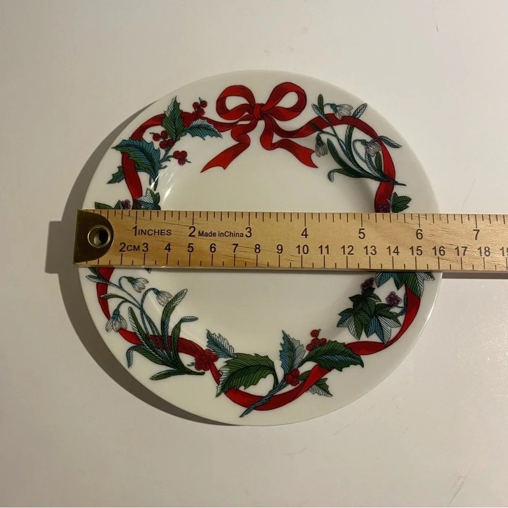 Martha Stewart Collection Holiday Salad Plates Set 4 Noel Cheer Joy Peace Macys